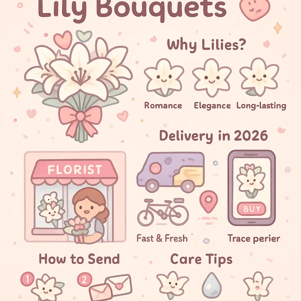 lily flowers for valentine's day - Bouquets