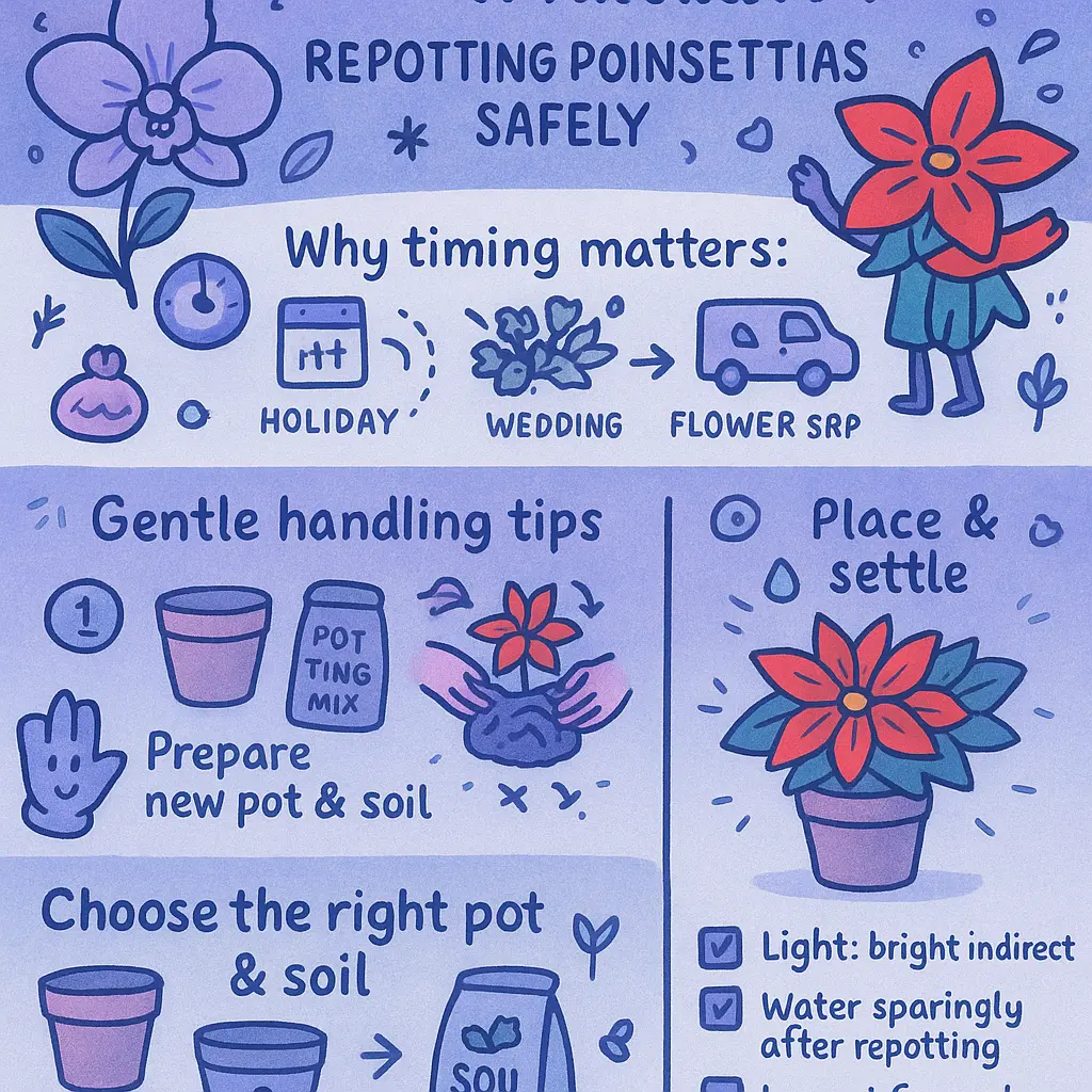 poinsetta pot - Orchids