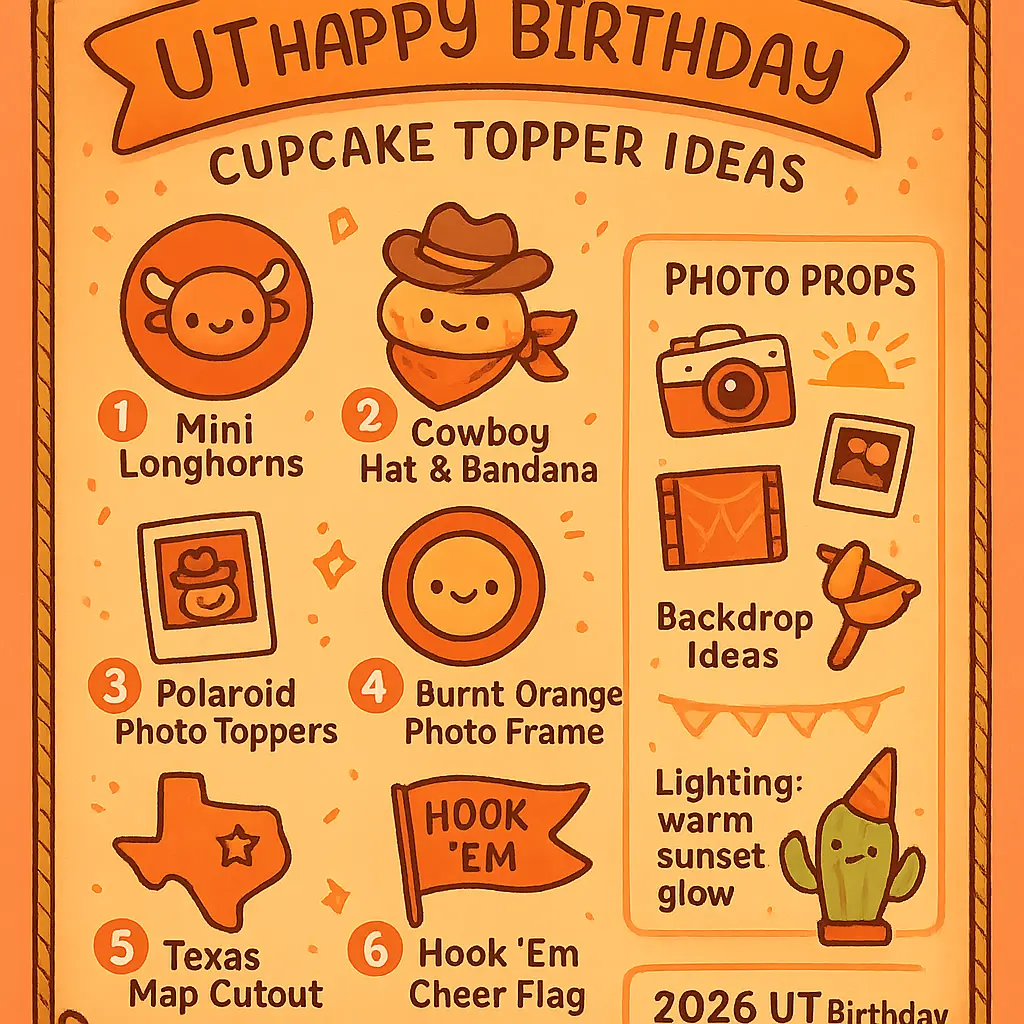 ut happy birthday - Cupcake