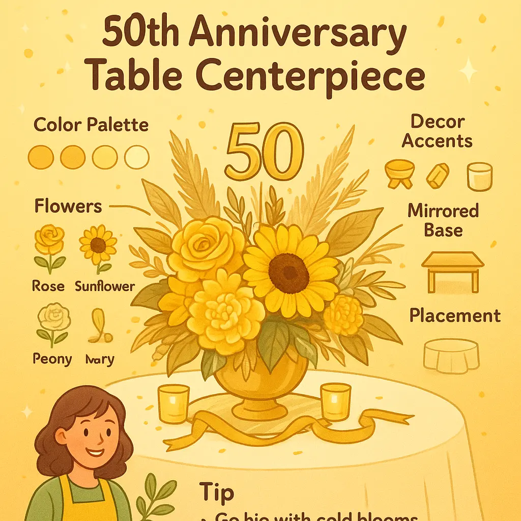 50th anniversary floral centerpieces - Centerpiece