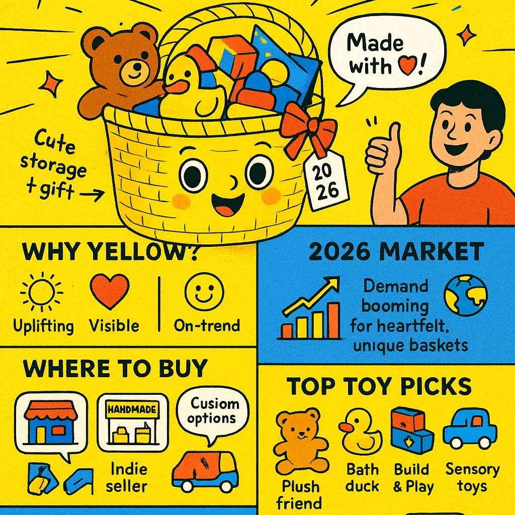 yellow basket gift - Storage