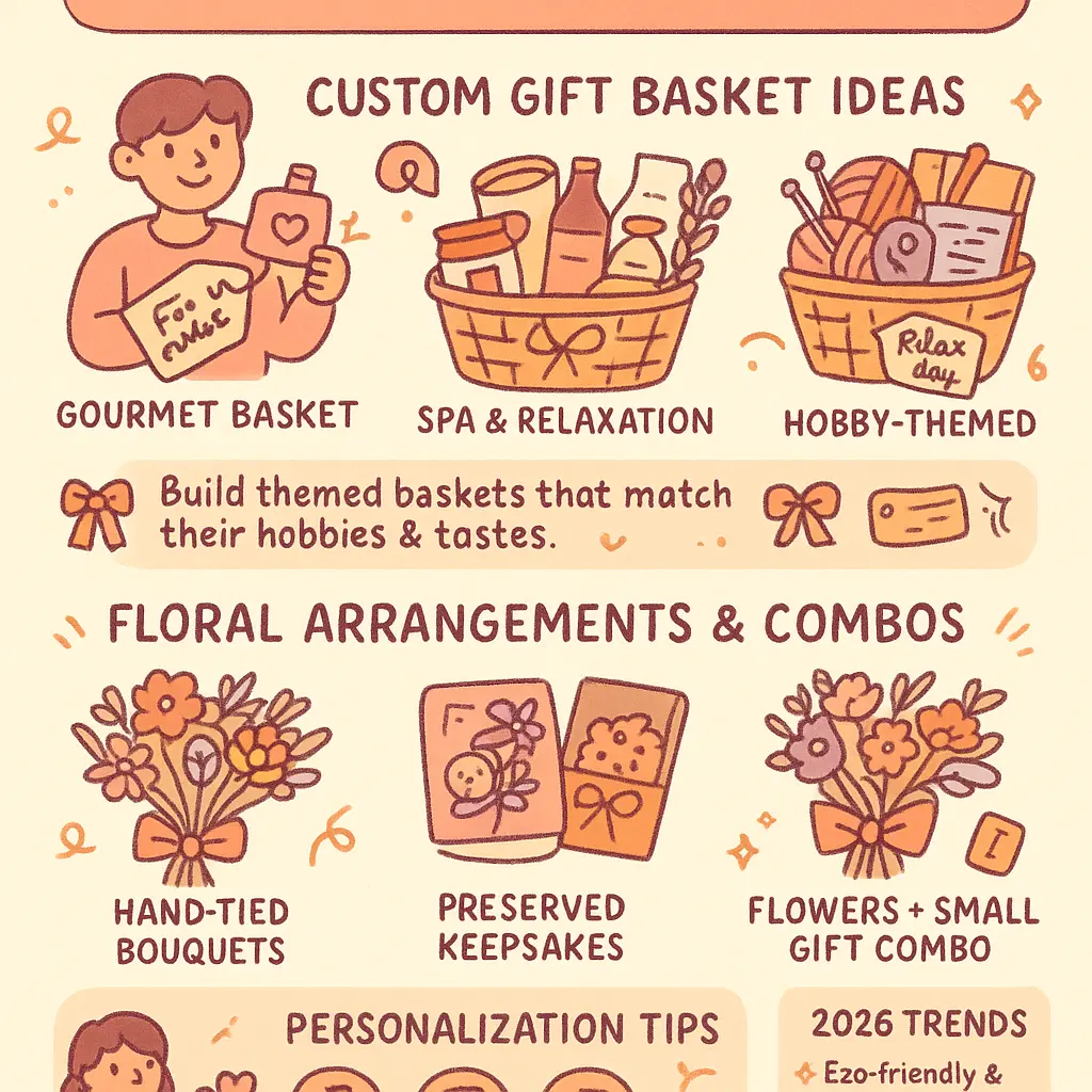 gift basket and floral - Birthday