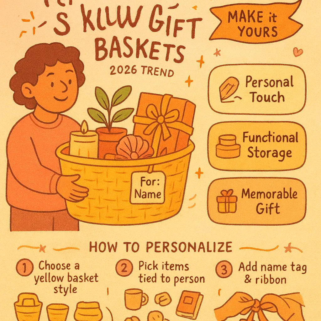 yellow basket gift - Storage