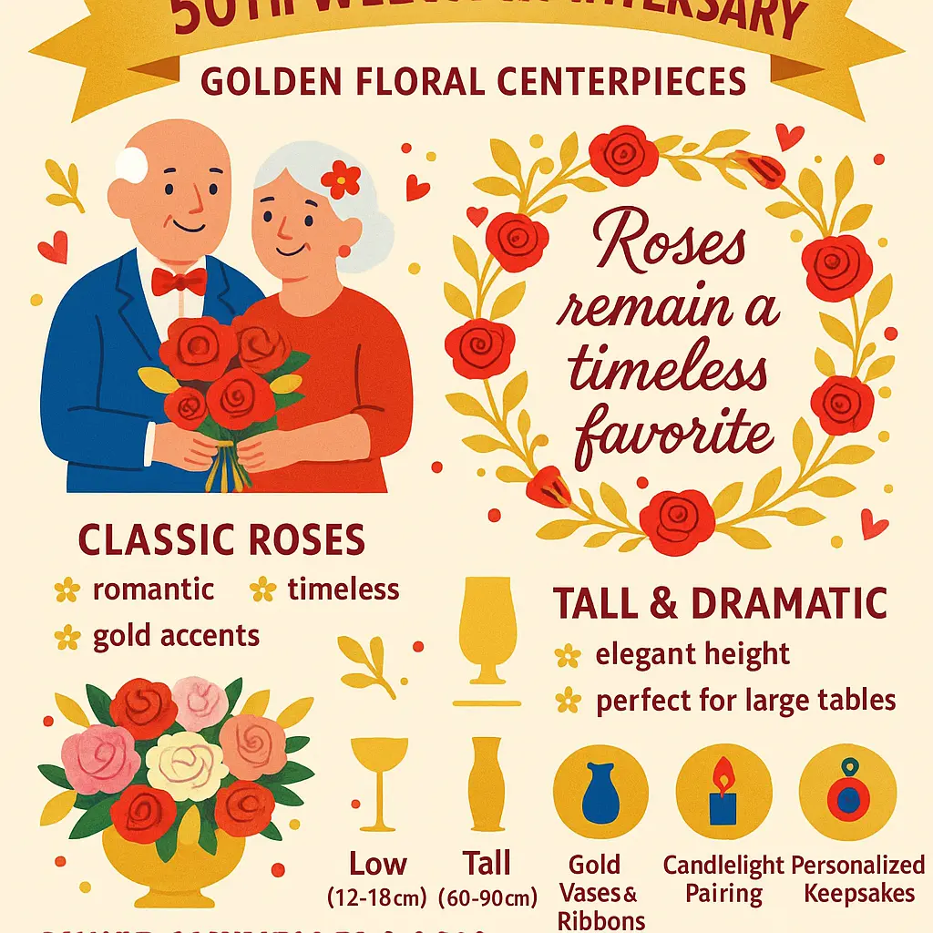 50th anniversary floral centerpieces - Anniversary