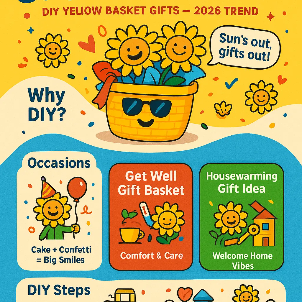 yellow basket gift - Sunflower